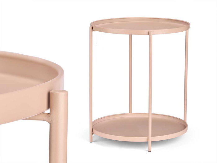 Giftdecor Table d'Appoint Ronde Double Nude Métal Marron 52.5 x 5 x 47.5 cm Giftdecor Table d'Appoint Ronde Double Nude Métal Marron 52.5 x 5 x 47.5 cm