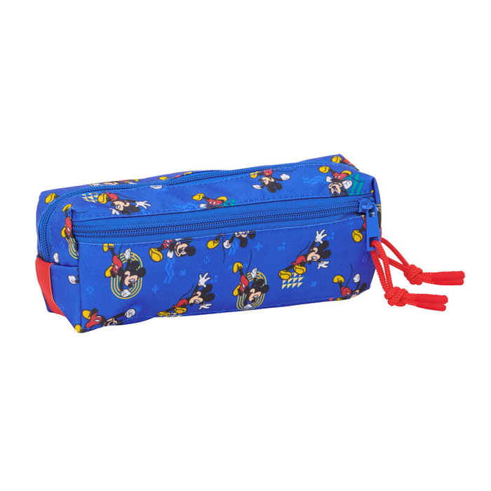 Disney - Étui organisateur triple compartiments Mickey Mouse pour cahier ou dossier - Dimensions 22 x 6 x 8.5 cm avec élastique arrière