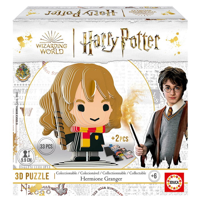 EDUCA Puzzle 3D Figure Hermione Granger Harry Potter - Construction 9,9 cm - Instructions Multilingues (Anglais, Français, Allemand, Italien, Portugais, Espagnol) - Dès 6 ans