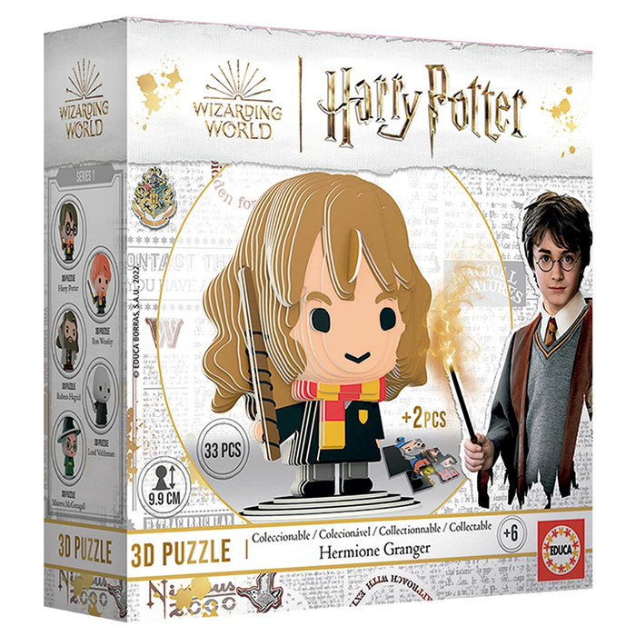 EDUCA Puzzle 3D Figure Hermione Granger Harry Potter - Construction 9,9 cm - Instructions Multilingues (Anglais, Français, Allemand, Italien, Portugais, Espagnol) - Dès 6 ans