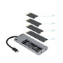 Tooq Boîtier SSD M.2 NVMe/SATA avec Hub USB 5-en-1, Gris