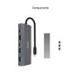 Tooq Boîtier SSD M.2 NVMe/SATA avec Hub USB 5-en-1, Gris