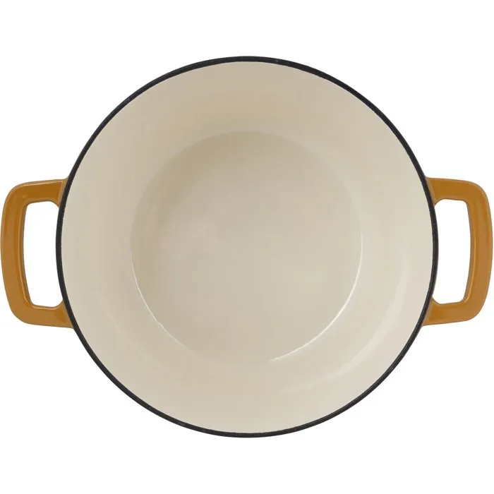 Cosy & Trendy Cocotte Fontestic en fonte émaillée, 24 cm (4,6 L), pour tous feux dont induction, couleur Ambre