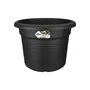 Elho - Pot de fleurs Green Basics Cilinder noir 64 cm x 49 cm pour extérieur en matériau 100% recyclé