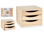 KIPIT Cajonera en bois avec 3 tiroirs, Naturel