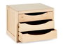 KIPIT Cajonera en bois avec 3 tiroirs, Naturel