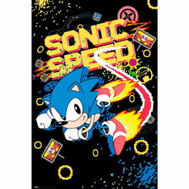 Sega Poster Speed - Sonic the Hedgehog - Affiche 91.5 x 61 cm - Impression Haute Qualité 150 g Papier Brillant