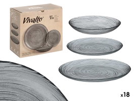 VIVALTO Vaisselle en verre Gris 18 pièces