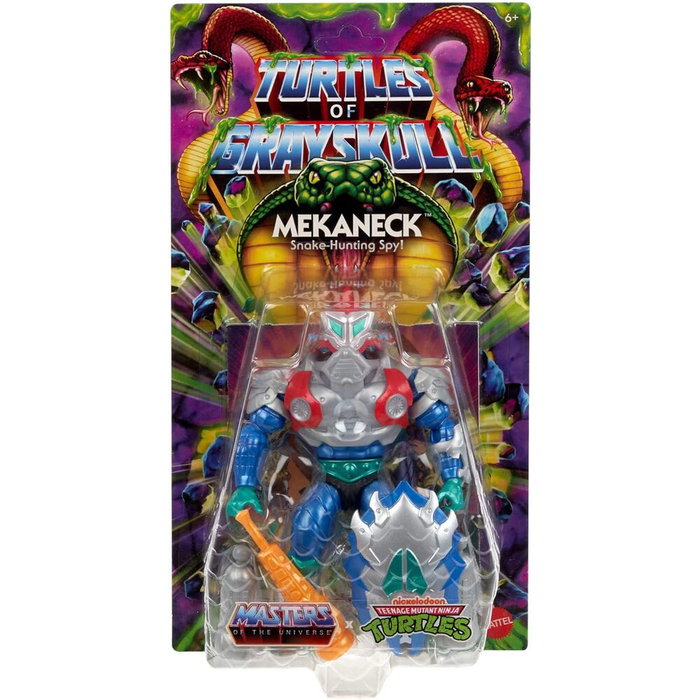 MATTEL - Figurine Articulée Mekaneck 14cm de la Collection Turtles of Grayskull Masters of the Universe avec Arme et Accessoires - 16 Points d'Articulation - Figurine Action MATTEL - Figurine Articulée Mekaneck 14cm de la Collection Turtles of Grayskull Masters of the Universe avec Arme et Accessoires - 16 Points d'Articulation - Figurine Action