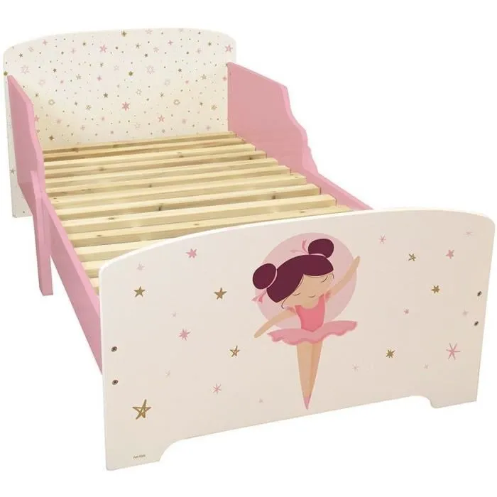 Fun House - Lit enfant Ballerine Danseuse 140x70 cm avec sommier à lattes en MDF, pour enfants à partir de 36 mois Fun House - Lit enfant Ballerine Danseuse 140x70 cm avec sommier à lattes en MDF, pour enfants à partir de 36 mois