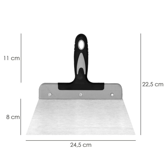 WOLFPACK LINEA PROFESIONAL Spatule en acier inoxydable 25 cm avec manche en caoutchouc WOLFPACK LINEA PROFESIONAL Spatule en acier inoxydable 25 cm avec manche en caoutchouc