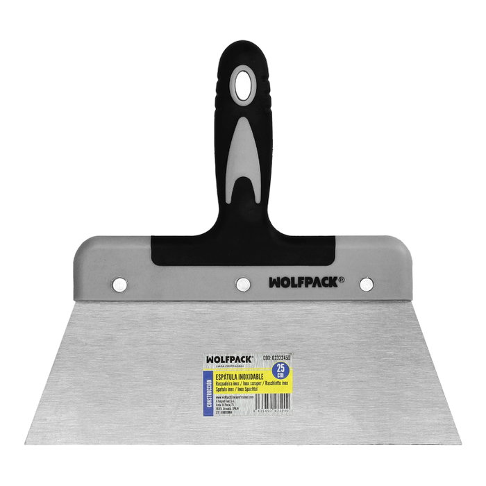 WOLFPACK LINEA PROFESIONAL Spatule en acier inoxydable 25 cm avec manche en caoutchouc WOLFPACK LINEA PROFESIONAL Spatule en acier inoxydable 25 cm avec manche en caoutchouc