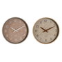 Horloge Murale Home ESPRIT Marron Naturel PVC Bois 30 x 4,7 x 30 cm (2 Unités)