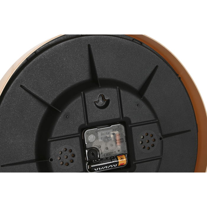 Horloge Murale Home ESPRIT Marron Naturel PVC Bois 30 x 4,7 x 30 cm (2 Unités)