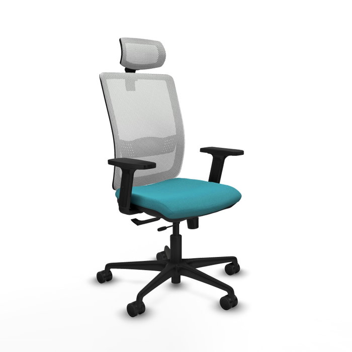 Piqueras Y Crespo Haches Chaise de Bureau Turquoise et Blanc avec Mécanisme Sincro/Traslack Piqueras Y Crespo Haches Chaise de Bureau Turquoise et Blanc avec Mécanisme Sincro/Traslack