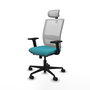 Piqueras Y Crespo Haches Chaise de Bureau Turquoise et Blanc avec Mécanisme Sincro/Traslack