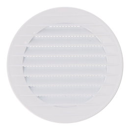 Edm Grille de ventilation ronde encastrable avec moustiquaire blanche ø90mm