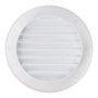Edm Grille de ventilation ronde encastrable avec moustiquaire Ø90 mm ABS blanc