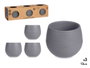 Ibergarden Set de 3 Pots avec Réservoir d'Eau 13 cm Anthracite Plastique (Set de 4)