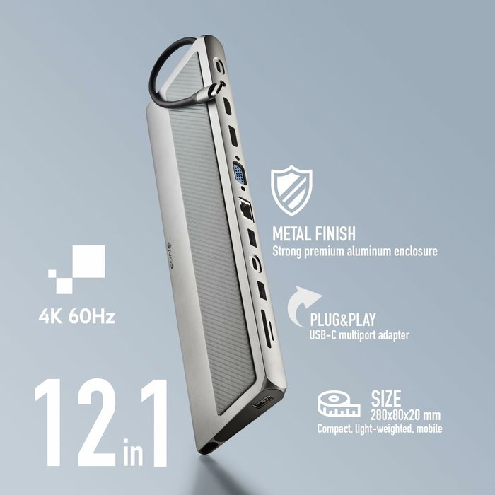 Station d'acceuil NGS WONDERDOCK12PRO Gris Argenté