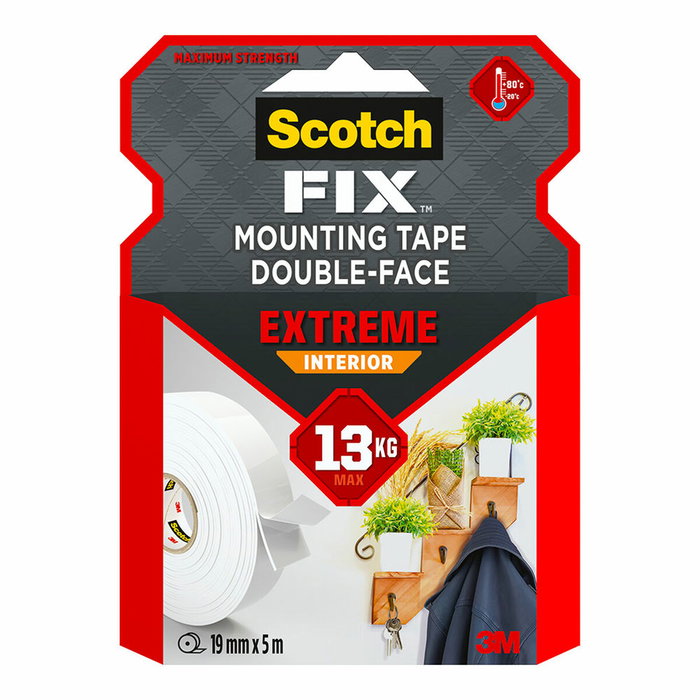 Ruban adhésif double face Scotch extreme 19 mm x 5 m Blanc Ruban adhésif double face Scotch extreme 19 mm x 5 m Blanc