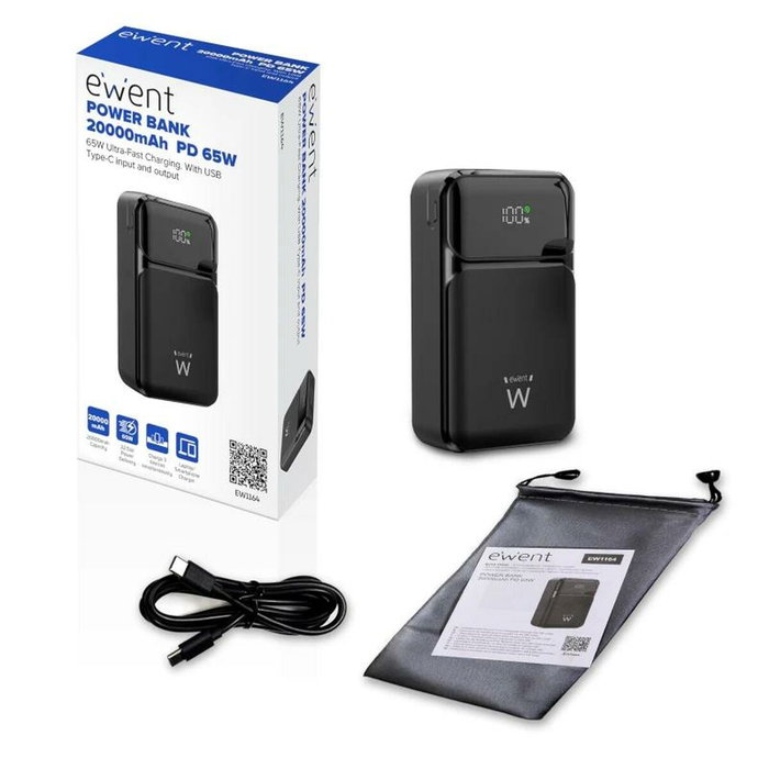 Ewent Powerbank EW1164 20000mAh 65W Noir