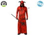 Déguisement Homme Démon Rouge avec Tunique et Capuche à Cornes - Taille Adulte XL pour Halloween et Carnaval