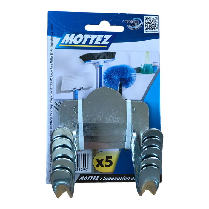 Mottez Lot de 5 crochets doubles en métal