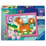Ravensburger 12023219 - CreArt Kids - Kit de peinture par numéros - Chat avec papillons - Pour enfant dès 7 ans - Toile 13x18 cm avec cadre