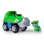 Spin Master Paw Patrol Véhicule Jungle Rocky 6067763 - Figurine articulée de tortue avec casque, jouet de mission de sauvetage pour enfants 3 ans et plus
