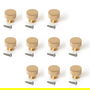 Emuca Lot de 10 boutons pour meubles Argos, diamètre 30mm, Aluminium, Or