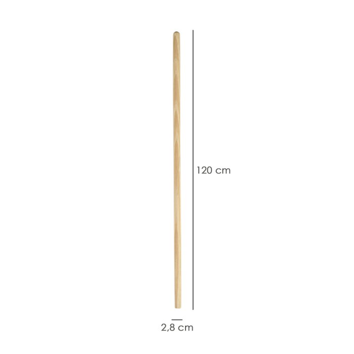 WOLFPACK LINEA PROFESIONAL Manche en bois pour balai avec pince 1200 x Ø 28 mm WOLFPACK LINEA PROFESIONAL Manche en bois pour balai avec pince 1200 x Ø 28 mm