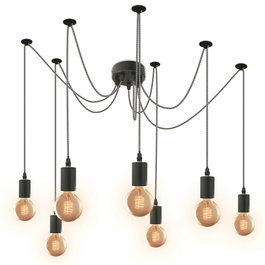 Home Deco Light Lampe Araignée de 7 ampoules avec câbles tressés