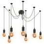 Home Deco Light Lampe Araignée de 7 ampoules avec câbles tressés
