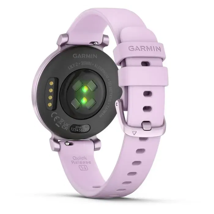 Garmin Lily 2 Montre Connectée GPS pour Sport & Santé - Écran Ultra-Lumineux, Autonomie 5 Jours, Bracelet Lilas, 25.4 x 21.3 mm