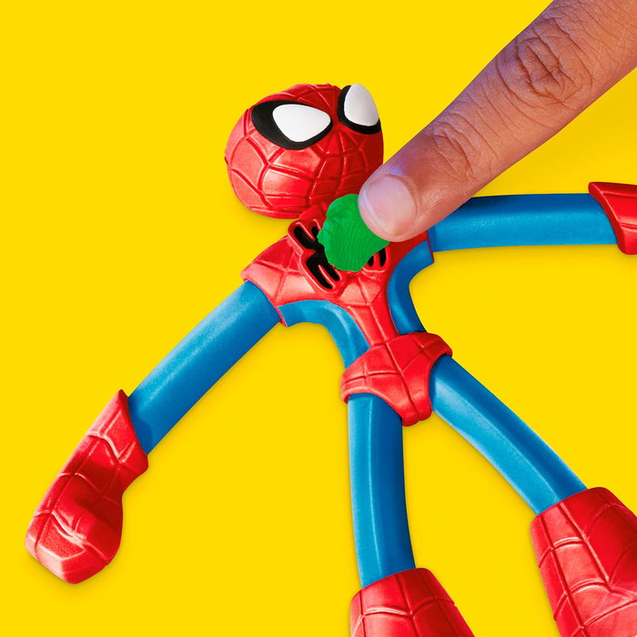 PLAY-DOH Marvel Spider-Man Lance et Attrape Figurines Venom Spider-Man Coffre Fort Accessoires Multilingue F9827
