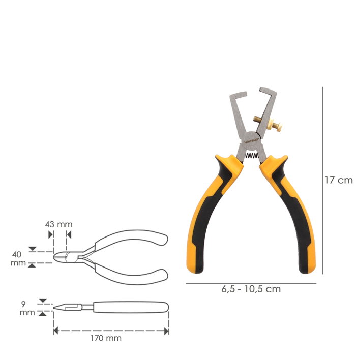 WOLFPACK LINEA PROFESIONAL Pince dénudeuse 150mm WOLFPACK LINEA PROFESIONAL Pince dénudeuse 150mm
