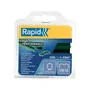 Rapid VR16 Agrafes pour grillage, vertes plastifiées en acier galva, en U pour agrafeuse manuelle, pack de 200