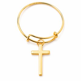 Alex And Ani Bague avec Croix Plaquée Dorée Taille 55