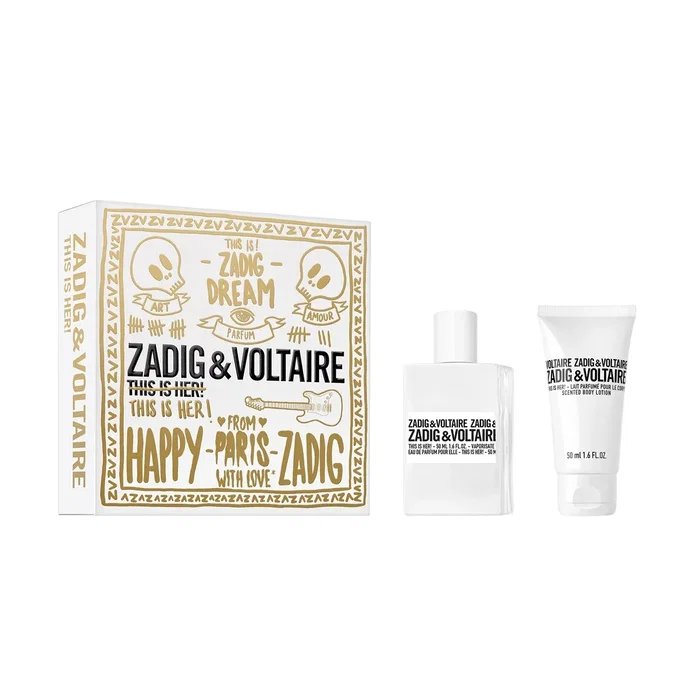 Zadig & Voltaire Coffret This Is Her Eau De Parfum et Crème Hydratante 50 ml + 50 ml Zadig & Voltaire Coffret This Is Her Eau De Parfum et Crème Hydratante 50 ml + 50 ml