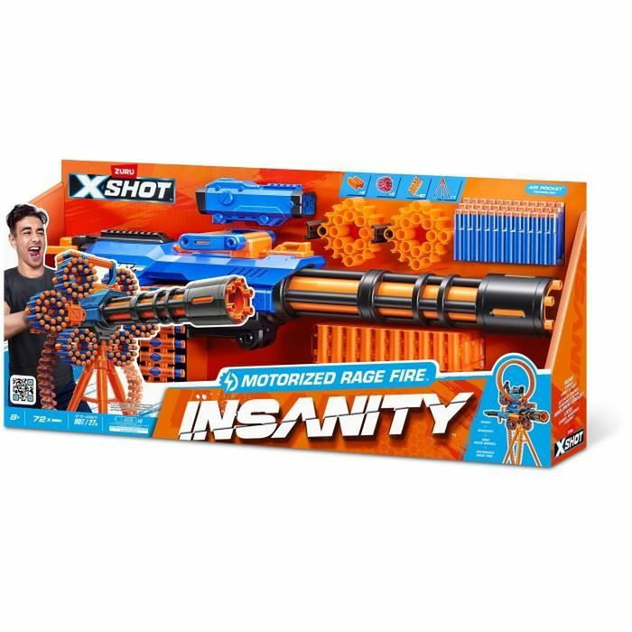 Zuru XSHOT Motorized Rage Fire Pistolet sur trépied avec 72 fléchettes Zuru XSHOT Motorized Rage Fire Pistolet sur trépied avec 72 fléchettes