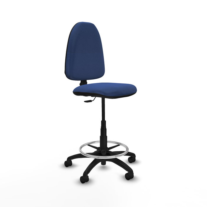 Tabouret Aýna taburete Contact permament de base Tissu Bleu foncé Structure polyamide noire Sans accoudoirs Sans appui-tête Roulettes en nylon 50 mm Tabouret Aýna taburete Contact permament de base Tissu Bleu foncé Structure polyamide noire Sans accoudoirs Sans appui-tête Roulettes en nylon 50 mm