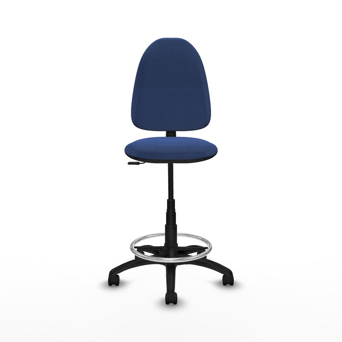 Tabouret Aýna taburete Contact permament de base Tissu Bleu foncé Structure polyamide noire Sans accoudoirs Sans appui-tête Roulettes en nylon 50 mm Tabouret Aýna taburete Contact permament de base Tissu Bleu foncé Structure polyamide noire Sans accoudoirs Sans appui-tête Roulettes en nylon 50 mm