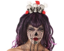 Atosa Diadema Halloween Calaveras Catrina Femme Adulte avec Voile Noir