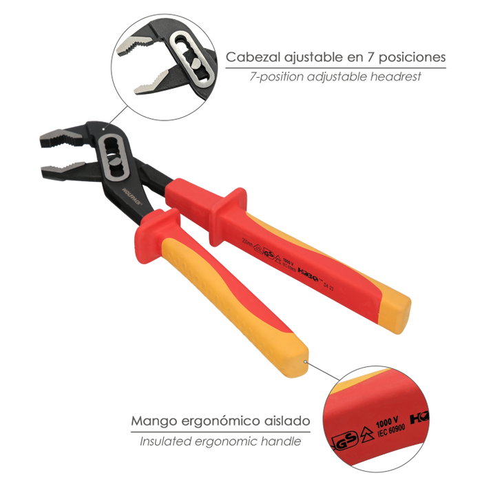 WOLFPACK LINEA PROFESIONAL Pince multiprise isolée 1000V 240mm