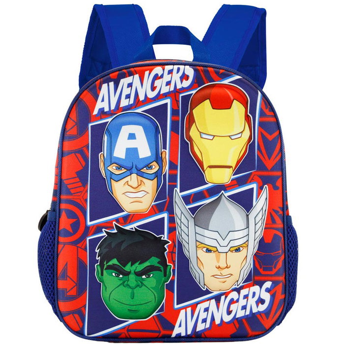 Karactermania Mochila Scolaire 3D Avengers Marvel à Relief - 31cm, 26x11x31cm - Avec Compartiment Principal à Fermeture Éclair et Pochettes Latérales en Filet Karactermania Mochila Scolaire 3D Avengers Marvel à Relief - 31cm, 26x11x31cm - Avec Compartiment Principal à Fermeture Éclair et Pochettes Latérales en Filet