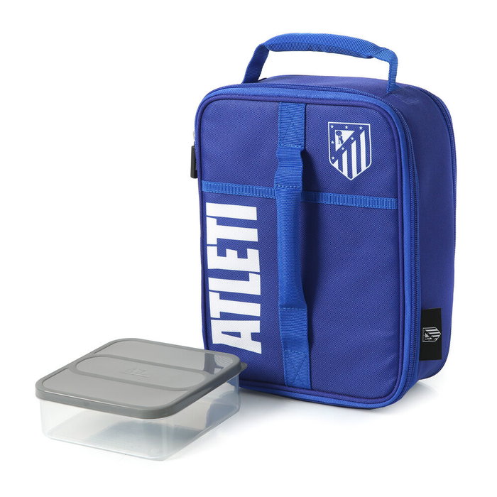 Atletico de Madrid Sac isotherme pour aliments + Tupperware, Taille: 20.7x10.8x26.7cm, Polyester 600D Atletico de Madrid Sac isotherme pour aliments + Tupperware, Taille: 20.7x10.8x26.7cm, Polyester 600D