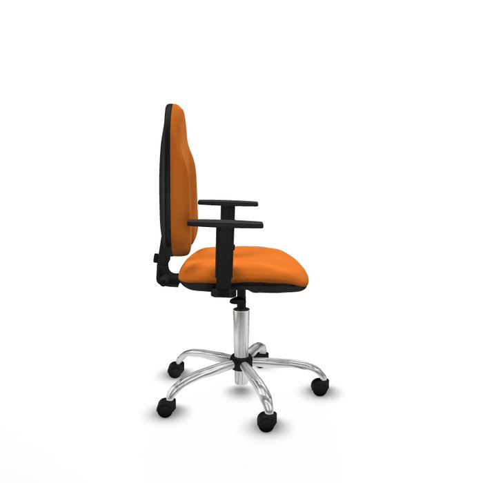 PIQUERAS Y CRESPO Chaise de bureau Algarra, similicuir orange, mécanisme de contact permanent