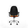 PIQUERAS Y CRESPO Chaise de bureau Algarra, similicuir orange, mécanisme de contact permanent