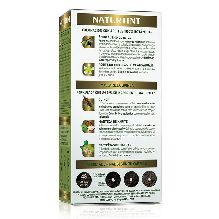 Naturtint Coloration Capillaire Sans Ammoniaque #4G Châtain Doré 170 ml